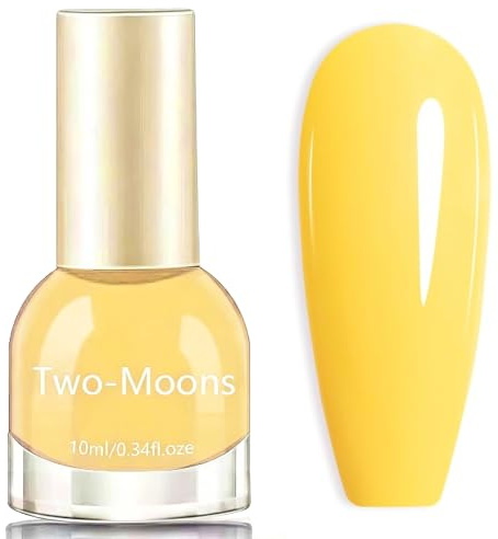 Yellow Nail Polish Quick Dry - Bright Yellow Pastel Nail Polish - Spring Summer Neon Nail Varnish - Air Fast Drying 10ml Fingernail Polish Non Gel Long-Lasting DIY Salon Gift for Women