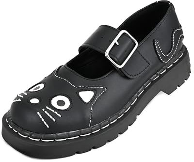T.U.K. Anarchic Mary Jane Kitty - Chaussures pour Femmes - Couleur TUKskin végétalien Noir - Taille EU40