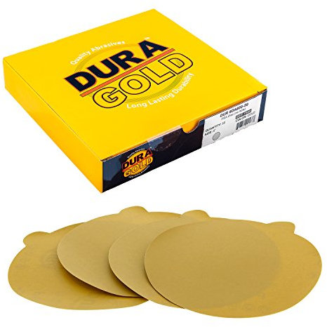 Dura-Gold Premium Schleifscheiben für DA-Schleifer, Körnung 600, 15,2 cm, goldfarben, PSA-Schleifscheiben für DA-Schleifer, Box mit 50 Schleifscheiben für Automobil- und Holzbearbeitung