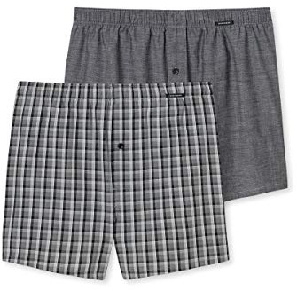 Schiesser Herren 2 Pack Boxershorts Baumwolle Web - Webboxer