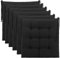 Brandsseller 6er Set Stuhlkissen 40x40 cm Sitzkissen Polster Stuhlauflage mit Haltebändern Dekokissen für Indoor Outdoor gesteppt - Schwarz