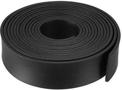 sourcing map Bande Étanchéité Solide Rectangle Caoutchouc 30mm Large 3mm Épais 3 Mètres Long Noir