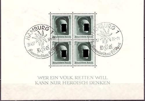 philaseum Briefmarken Deutsches Reich 1937, Mi.Nr.Block 7, Sonderstempel Gestempelt