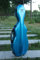 Yinfente, Custodia per violino 4/4 in misto fibra di carbonio, custodia protettiva, colore bianco e nero (blu)