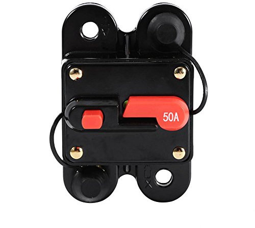 Portafusibile 50a, 50amp Interruttore Automatico Impermeabile Con Interruttore a Ripristino Manuale, Portafusibile Per Solare Domestico 12-24v Per Camion Per Barche Marine Rv Per