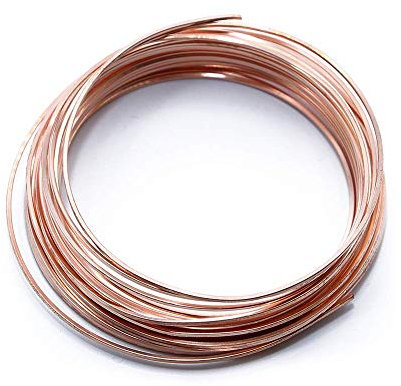 Solid Bare Copper Wire Square, Bright, Dead Soft, 25 Feet, 18 Gauge