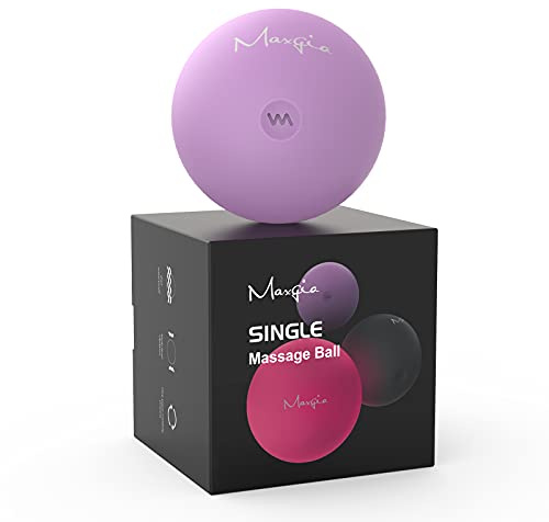 Maxgia 8cm Massage Ball, Elektrischer Massageball mit 5 Intensitäten für Muskeln, Triggerpunkte, Physiotherapie – Schaumstoffrolle für Rücken, Nacken, Fuß, Plantarfasziitis (Lila)