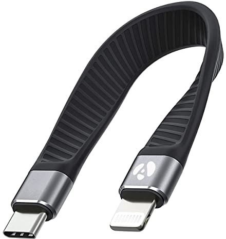Afterplug Short USB-C to Lightning Cable, 13 cm, Apple MFi Certified, Fast Charger for iPhone & iPad (Not Support Audio DAC and iPhone 15 & 16 Series)