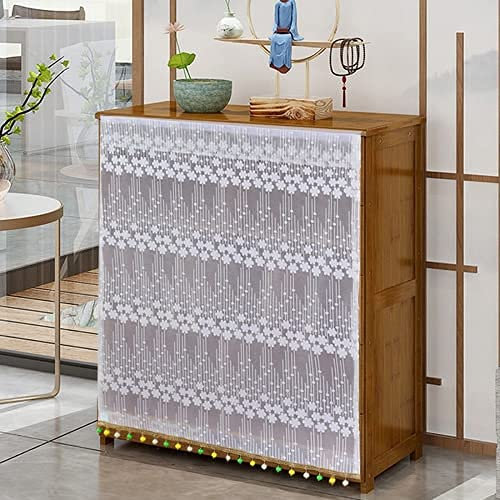 Klett-Gaze-Vorhänge, perforierte freie Dekoration, mückensichere Türvorhänge, selbstklebende Fenster, Schränke, Trennvorhänge, kurze Vorhänge, einfach (Anhänger gelb, Breite 50 cm, Höhe 90 cm)