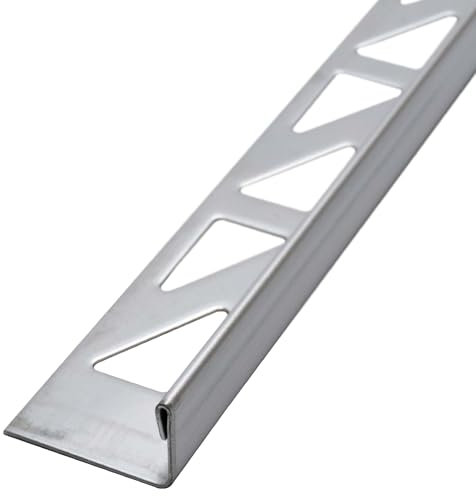Dalsys Fliesenschiene Fliesenprofil Edelstahl L-Profil Gebürstet 2,5m x 12,5mm, Fliesenprofil