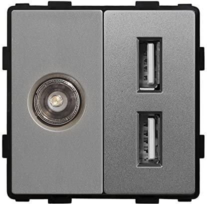 BSEED 1/2 TV con toma USB Antena Coaxial Gris 86mm