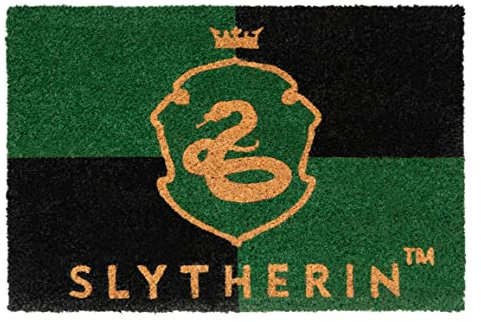 Grupo Erik Kokosmatte Fußmatte Harry Potter Slytherin - Schmutzfangmatte 40x60 cm - Fussmatte Lustig - Türmatte Innen Harry Potter Fanartikel