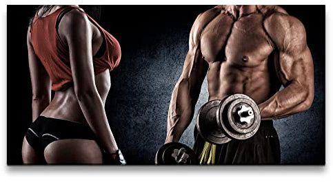 Paul Sinus Leinwandbild 120x60cm Sexy Bodybuilder Fitnessstudio Muskel Training Sport Körper