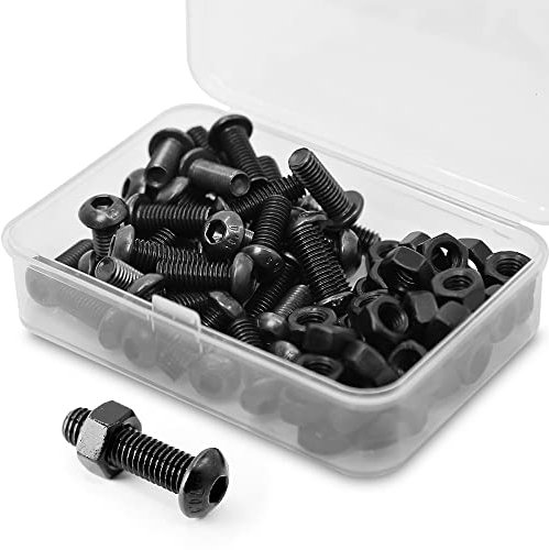 (40 Sätze) M6 x 10mm Schrauben und Muttern Set Halbrundkopf-Innensechskantschrauben 10,9 Grade legierter Stahl Vollgewinde