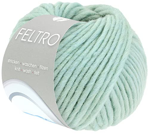 LANA GROSSA Feltro | Filzgarn für Kreativhandwerk, vielseitig, hochwertige Wolle zum Nass- und Trockenfilzen | Handstrickgarn aus 100% Schurwolle | 50g Wolle zum Stricken & Häkeln | 50m FB 103