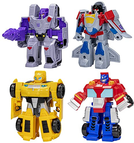 Transformers Figuras Héroes vs Villanos -Set de 4 Figuras - de 11 cm - Robot para niños de Edad Preescolar - Edad: A Partir de 3 años