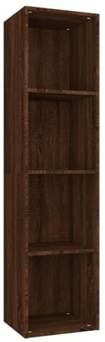 vidaXL Bücherschrank TV Schrank Bücherregal Standregal Lowboard Sideboard Fernsehtisch Fernsehschrank Braun Eichen-Optik 36x30x143cm Holzwerkstoff