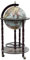 INLIFE Bar en forme de globe terrestre avec étagère à bouteilles en bois d'eucalyptus bleu, 7,67 kg