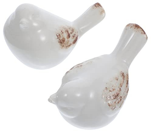 Yardenfun Spielzeuge 2 Stück Keramik-Vogel-Ornamente Rustikale Dekorationen Nordisches Dekor Vögel Spielzeug Liebesvögel Dekor Dekorative Vogelfigur Miniatur-Gartenornament Keramik Handwerk