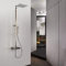 Aica Sanitarios Columna Ducha Termostática en Cromo 80-120cm Regulable en Altura de Barra y Ángulo de Alcachofa Superior, Ducha de Baño
