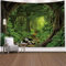 Mesnt Wandteppich Klein Natur, Wandtuch Landschaft Baum Psychedelische Wohnkultur Wandteppiche Wandkunst für Zimmer (Grün, 210x140cm)