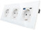 CNBINGO Enchufe triple de cristal con 2 puertos USB, 1 × (tipo C y tipo A soporte de carga rápida de 20 W), enchufe Schuko empotrado en blanco – Enchufe de pared con marco de cristal