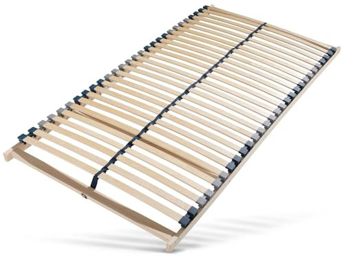 Stabiler Lattenrost 100x200, Lattenrahmen aus Buche, 28 Latten, 7 Komfortzone, Federholzrahmen Made in Germany, Lattenrost starr, Lattenrahmen 100x200 hohe Traglast bis 150Kg