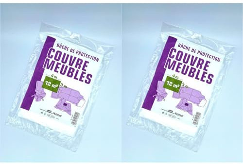 Savy 4214001 Bâche de Protection Meuble, Blanc, 3 x 4 m (Lot de 2)
