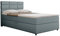 PANDA MÖBEL Boxspringbett Reve, 120x200 Polsterbett mit Bettkast und Topper - hellblau