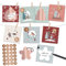 Papierdrachen Rubbelkalender Cheerful Christmas - Adventskalender - zum Ausfüllen und Verschenken - Botschaften eintragen - für Gutscheine, Rätsel und Aufgaben - inkl. Holzklammern und Schnur - Set 05