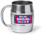 mundohuevo® Jarra de cerveza personalizada acero inoxidable 304 | Regalo original de equipos de futbol | Ser del Barcelona mola un huevo color | Color plateado aspecto barril | Capacidad 500 ml.