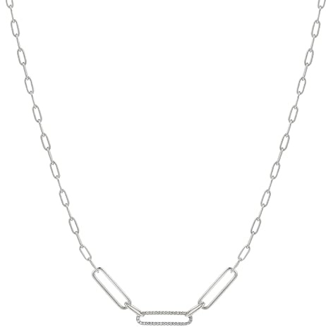 XENOX® Duo Link Halskette - Damen Halskette aus hochwertigem 925/- Sterlingsilber | XS91482