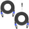 GCTBL 20M 2pack Speakon a Speakon Cables Macho a Macho Profesional DJ/PA Audio Amplificador Cable de altavoz