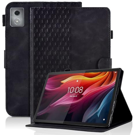 Vkooer Étui de protection pour Lenovo Tab M11 Plus/K11 Plus 11,5 2024 - En cuir synthétique de qualité supérieure - Avec fentes pour cartes - Avec fonction support multi-vue - Noir