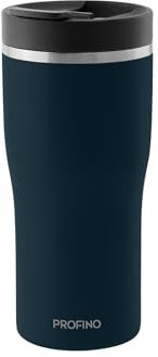 PROFINO Barista Thermo To Go Becher 0,35 L | Blau | Auslaufsicher dank Doppellock-System | BPA-frei | Spülmaschinengeeignet | Edelstahl Thermobecher Kaffee to go hält 3h warm & 6h kalt