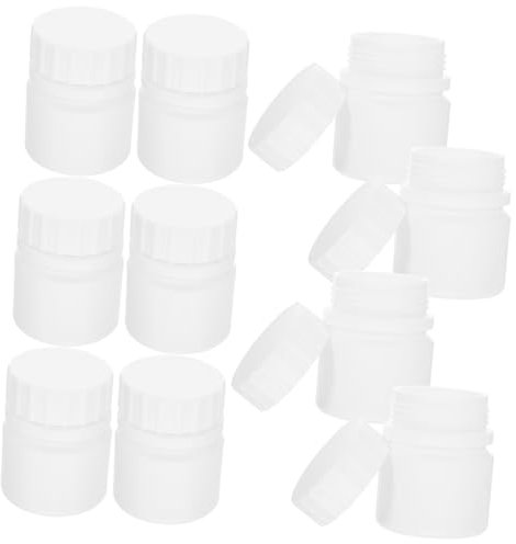 CIYODO 12St Kleine 30-ml-Medizinflasche Tablettenbehälter mit Schraubverschluss Pillen Kapseln Flasche mit klar gesundheitsquickies plastikflasche Lagerung nachfüllbare Flaschen hdpe Weiß