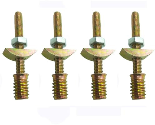 Lot de 4 connecteurs demi-lune, 4 en 1, écrous filetés et rondelles pour cadres de lit, têtes de lit, armoires (M8 x 80 mm)