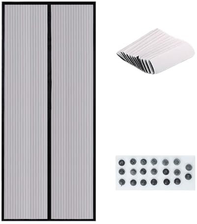 EKalgretrA Zanzariera Porta Finestra Schermo for Porta Tenda Estiva Magnetica for Porta Protezione for Camera da Letto in Rete Traspirante autoadesiva(Black2,XXL 120X220cm)