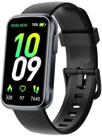 Activity Fitness Tracker Smart Watch with 24/7 Heart Rate Sleep Monitor, IP68 Waterproof Step Counter Watch, Calorie Counter Activity Tracker Watch for Women Men, Pedometer for iOS/Android(Black)