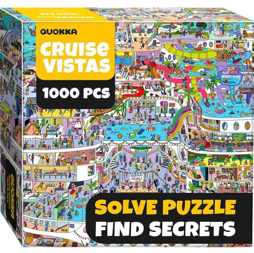 QUOKKA 1000 Piece Jigsaw Puzzle Age 15+ for Adults Cruise Vistas – Premium Box Packaging with Extra Fun Challenges - Stunning Scenic Animal Puzzle - Perfect for Relaxation - Creativity & Gift Giving