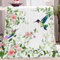 Fleecedecke Kolibri Blumenmuster Weiß Kuscheldecke Überwurf Decke Weiche Sofadecke Bettdecke, Flauschig Weicher Überwurf Couchdecke für Reisen und Camping 70x100 cm