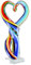 Glas Art Skulptur Twist - Mehrfarbig - Höhe 34cm - Glas - Herzform - Dekofigur - Wohnaccessoire