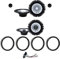 Kit de 6 altavoces Alpine SXE-1750S + SXE-1725S para VW Golf VI VII, VW New Beetle hasta 2010, VW Polo desde 2009 en adelante de 165 mm con 2 soportes delanteros, 2 traseros y 4 conectores
