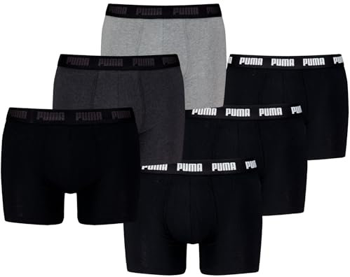PUMA Herren Boxershorts Everyday Promo im 6erPack (S, Black/Black/Grey Combo)