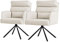 ML-Design Esszimmerstühle drehbar 2er Set, Beige, Wohnzimmerstühle mit Arm- und Rückenlehne, Drehstühle Auto-Position, Polsterstühle mit Polyesterbezug und Rückenkissen, Küchenstühle mit Metallbeine