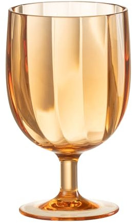 J-Line Boîte de 6 verres à vin en plastique orange