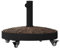 Outsunny Base redonda de 4 ruedas para sombrilla de jardín con freno, base de metal y resina para sombrilla, para mástiles de sombrilla Ø38/48 mm, Ø52x41 cm, bronce y negro