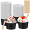 50 Stück Eisbecher Pappe, 240 ml Suppentassen aus Kraftpapier, Bio Pappbecher, Einweg-Kuchenbecher Papier, Suppenbecher to Go, Dessertschale To-go-Becher für Suppe Salat Nachtisch Vorspeisen (Schwarz)