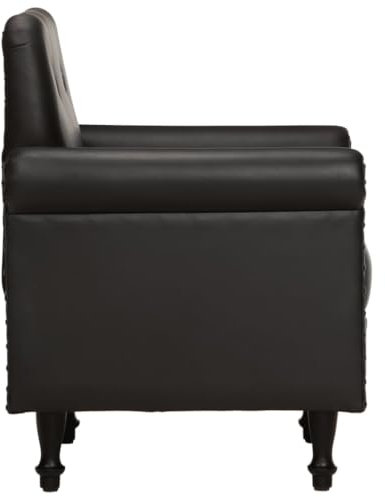 HEFZGDB Sessel Schwarz Echtleder Couchsessel Loungesessel Wohnzimmer Esszimmerstühle Seselstuhl Wohnzimmer für Balkon Sitzungszimmer Wohnbereich Arbeitszimmer