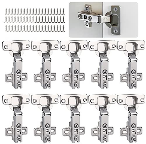 Bisagras Puertas Cocina - 10 Piezas Bisagras de Armario con Tornillos, Bisagras Puertas Madera para Armario de Cocina, Ángulo de 90 Grados